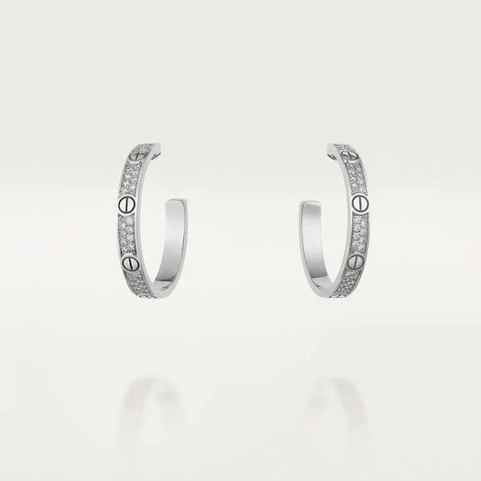 LUXEIFY LOVE DIAMOND SILVER HOOP EARRINGS