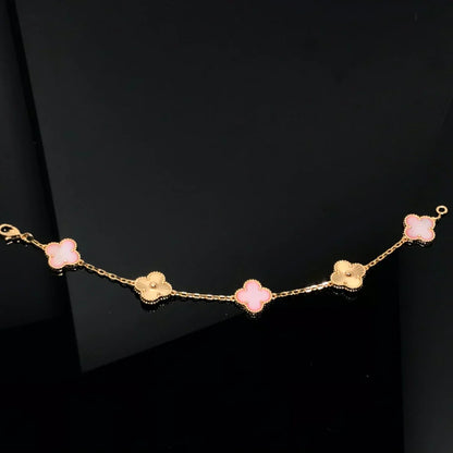 CLOVER 5 MOTIFS  PINK MOP BRACELET COLLECTION