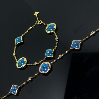 LUXEIFY STAR AND SUN 4 MOTIF BLUE BRACELET