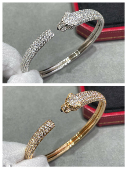 LUXEIFY PANTHERE FULL DIAMOND OPEN BRACELET