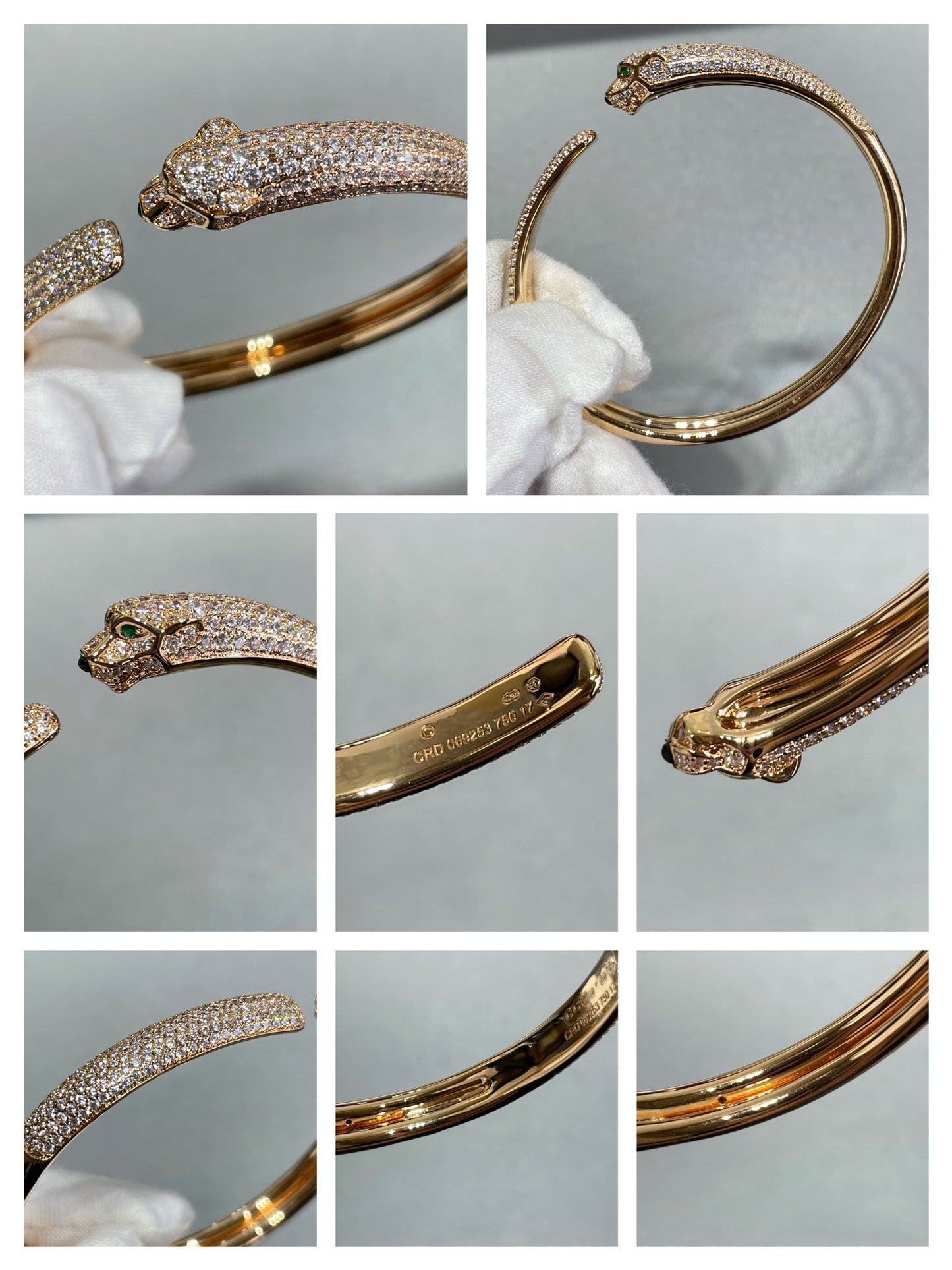 LUXEIFY PANTHERE FULL DIAMOND OPEN BRACELET