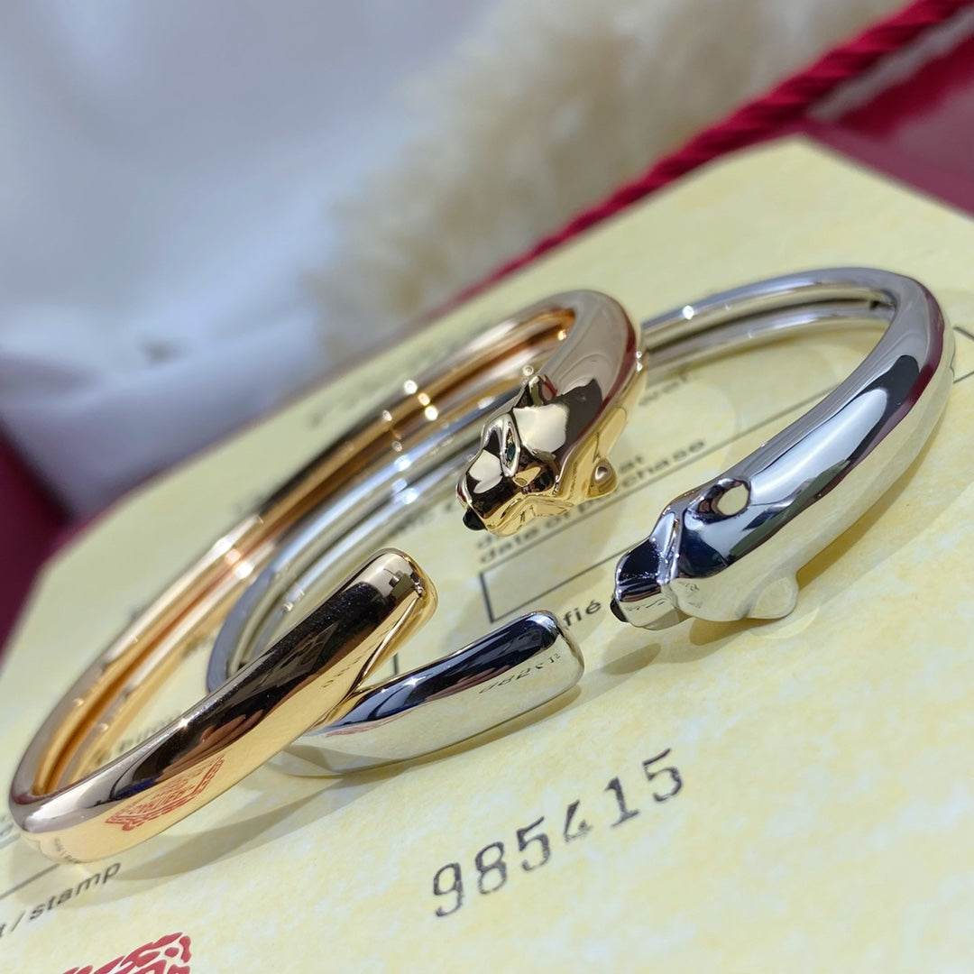 LUXEIFY PANTHERE SILVER OPEN BRACELET