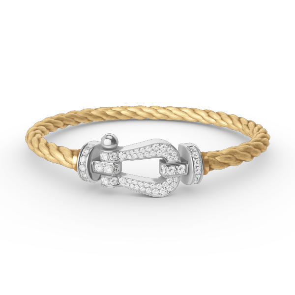 LUXEIFY FORCE LARGE HORSESHOE FULL DIAMOND BRACELET SILVER