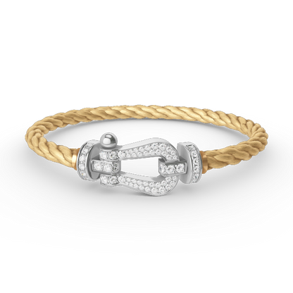 LUXEIFY FORCE LARGE HORSESHOE FULL DIAMOND BRACELET SILVER