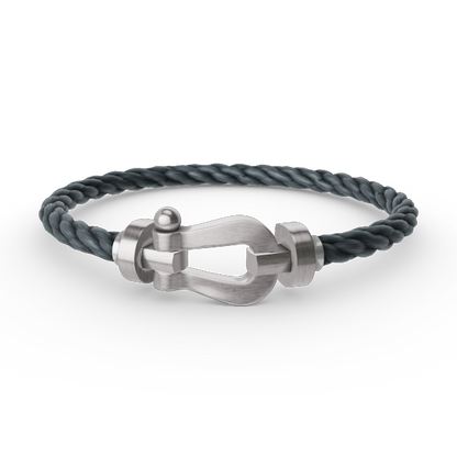 LUXEIFY FORCE LARGE HORSESHOE NO DIAMOND BRACELET SILVER
