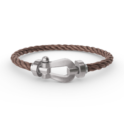 LUXEIFY FORCE LARGE HORSESHOE NO DIAMOND BRACELET SILVER