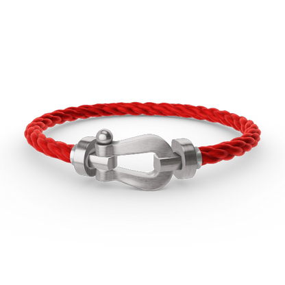 LUXEIFY FORCE LARGE HORSESHOE NO DIAMOND BRACELET SILVER