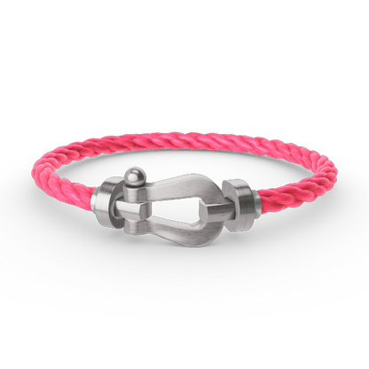 LUXEIFY FORCE LARGE HORSESHOE NO DIAMOND BRACELET SILVER