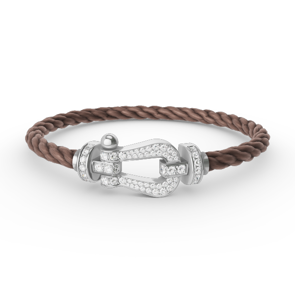 LUXEIFY FORCE LARGE HORSESHOE FULL DIAMOND BRACELET SILVER