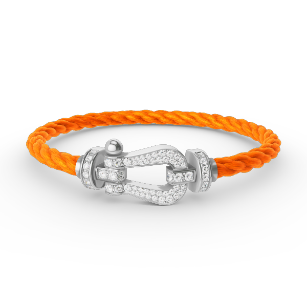 LUXEIFY FORCE LARGE HORSESHOE FULL DIAMOND BRACELET SILVER
