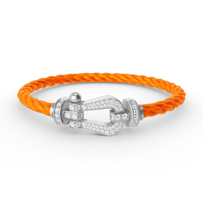 LUXEIFY FORCE LARGE HORSESHOE FULL DIAMOND BRACELET SILVER
