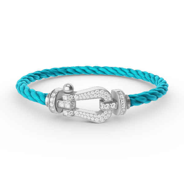 LUXEIFY FORCE LARGE HORSESHOE FULL DIAMOND BRACELET SILVER