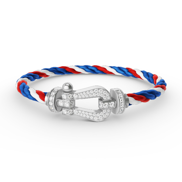 LUXEIFY FORCE LARGE HORSESHOE FULL DIAMOND BRACELET SILVER