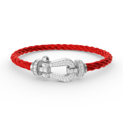 LUXEIFY FORCE LARGE HORSESHOE FULL DIAMOND BRACELET SILVER