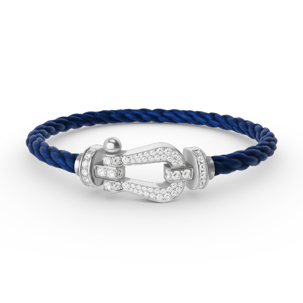 LUXEIFY FORCE LARGE HORSESHOE FULL DIAMOND BRACELET SILVER