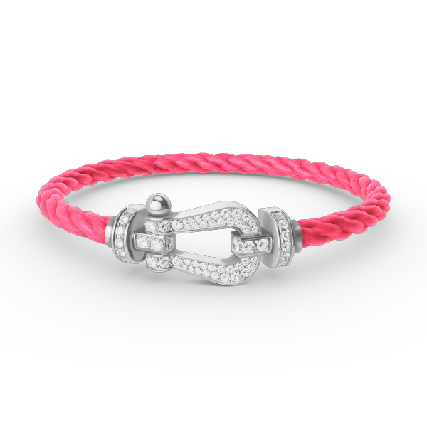 LUXEIFY FORCE LARGE HORSESHOE FULL DIAMOND BRACELET SILVER