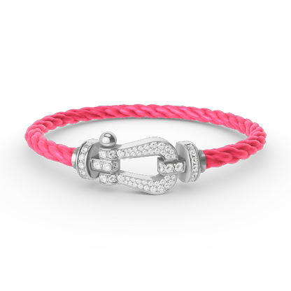 LUXEIFY FORCE LARGE HORSESHOE FULL DIAMOND BRACELET SILVER