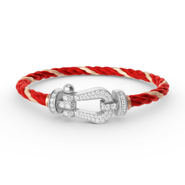 LUXEIFY FORCE LARGE HORSESHOE FULL DIAMOND BRACELET SILVER