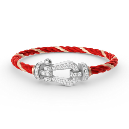 LUXEIFY FORCE LARGE HORSESHOE FULL DIAMOND BRACELET SILVER