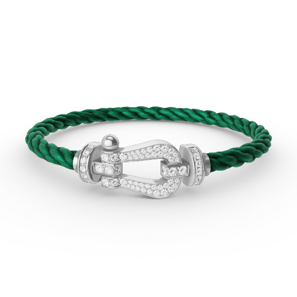 LUXEIFY FORCE LARGE HORSESHOE FULL DIAMOND BRACELET SILVER