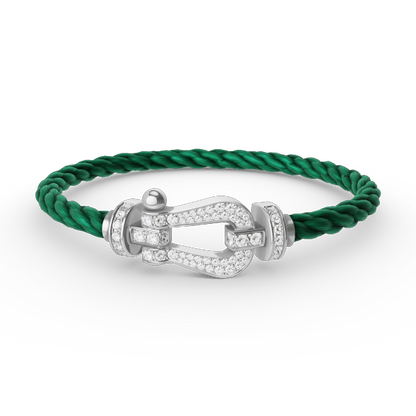 LUXEIFY FORCE LARGE HORSESHOE FULL DIAMOND BRACELET SILVER
