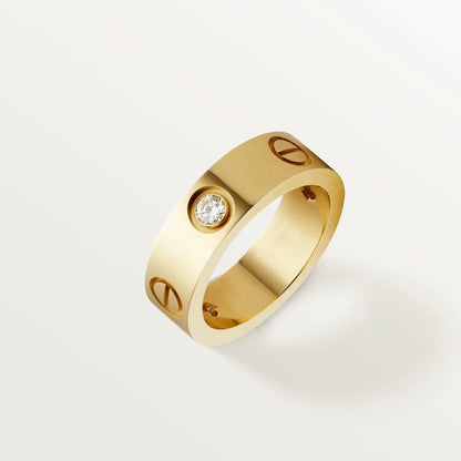 LUXEIFY LOVE RING 5.5MM 3 DIAMONDS PINK GOLD