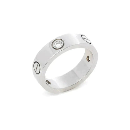 LUXEIFY LOVE RING 5.5MM 3 DIAMONDS SILVER