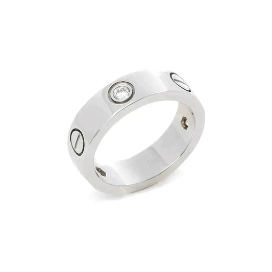 LUXEIFY LOVE RING 5.5MM 3 DIAMONDS SILVER