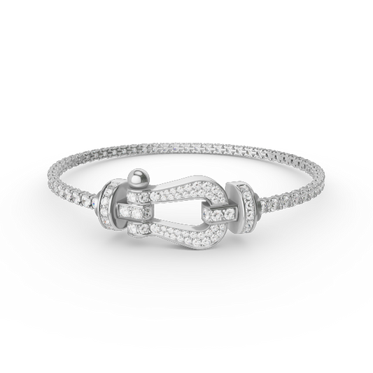 LUXEIFY FORCE  LARGE HORSESHOE FULL DIAMOND TENNIS BRACELET