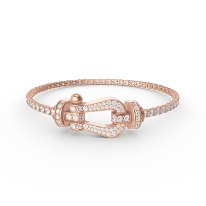 LUXEIFY FORCE  LARGE HORSESHOE FULL DIAMOND TENNIS BRACELET