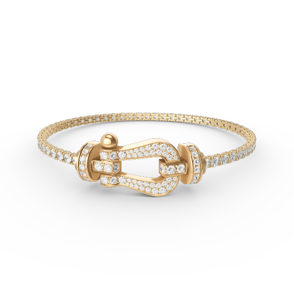 LUXEIFY FORCE  LARGE HORSESHOE FULL DIAMOND TENNIS BRACELET