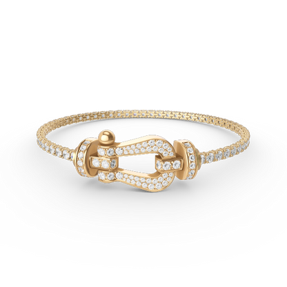 LUXEIFY FORCE  LARGE HORSESHOE FULL DIAMOND TENNIS BRACELET