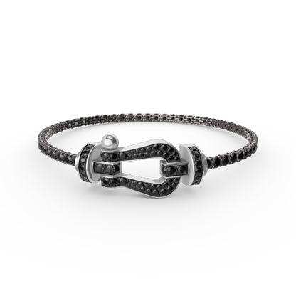 LUXEIFY FORCE  LARGE HORSESHOE FULL DIAMOND TENNIS BRACELET